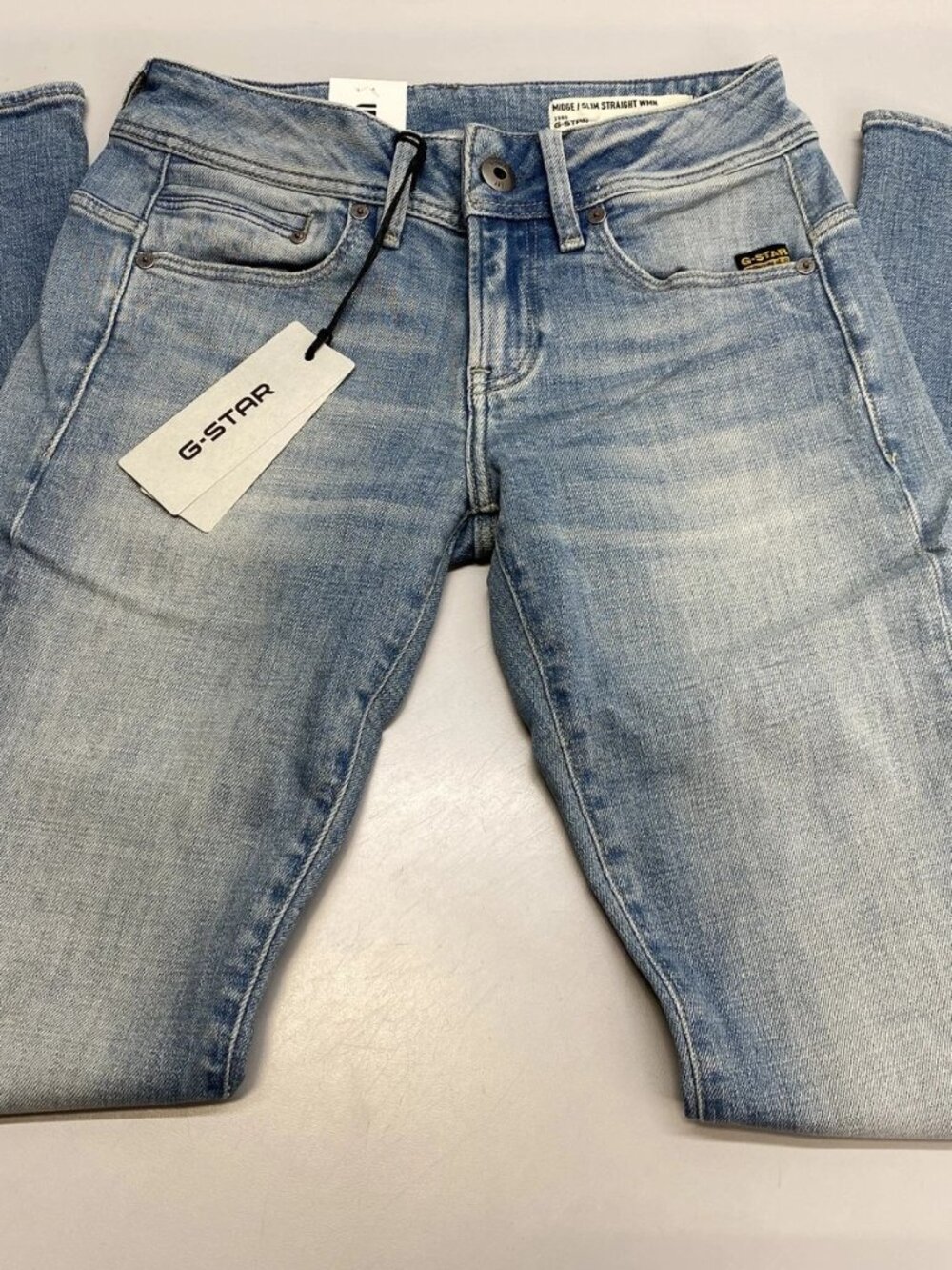 G-Star Raw Womens Jean Sun Faded Biscay Blue Size 27x32 Midge Slim Straight